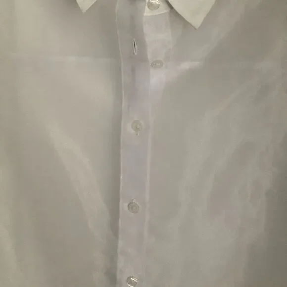 ‎ELLE SHEER SLEEVELESS BUTTON UP TOP SIZE 6 - Picture 3 of 6